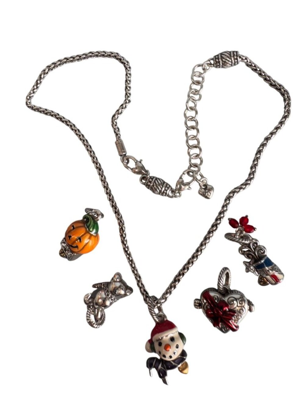 Brighton Seasonal Charm Necklace Snowman Bunny Pumpkin Opening Heart Gift Box 16 - Picture 3 of 13